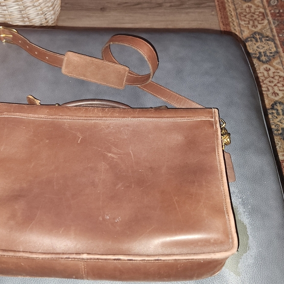 Coach Vintage Brn Leather Messenger Bag Briefcase Gold Hardware G9Z-5265, 15x11 - Picture 12 of 13